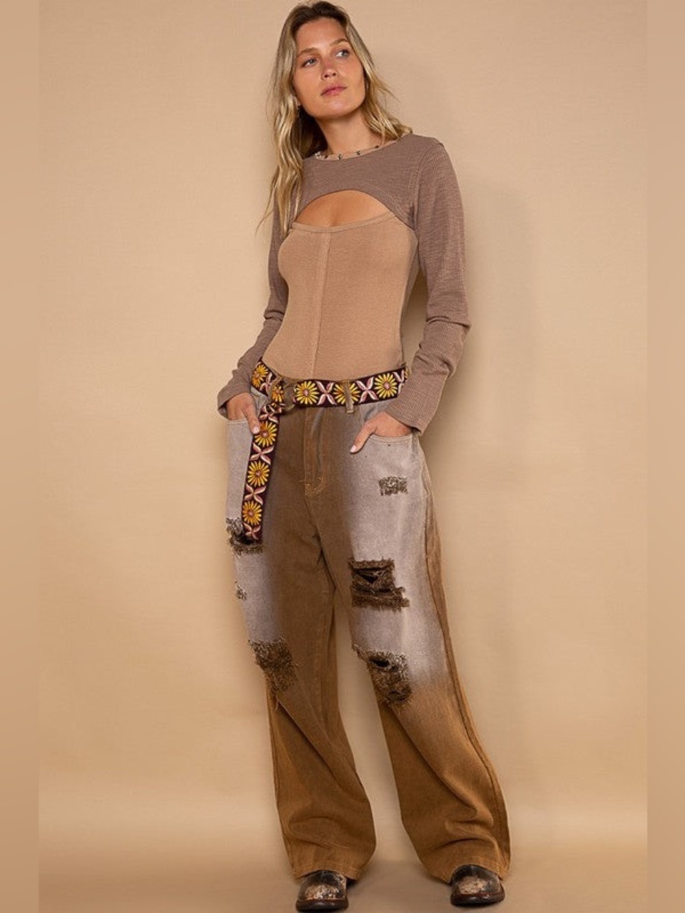 New POL Vintage Washed Wide Leg Jeans Women’s Small Y2K Inspired